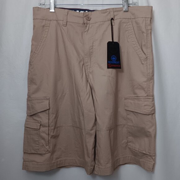 MONUMENT STRECTH KAHKI CARGO SHORTS - Picture 1 of 10